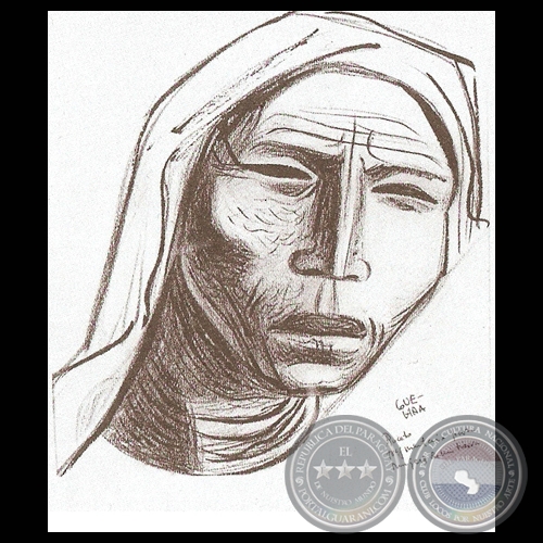 BOCETO DE LA OBRA MUJERES DE MI TIERRA - Dibujo de ANDRÉS GUEVARA